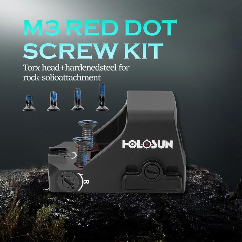 senkap 20Pcs 4 Size Red Dot Screw Kit Fits for RMSc/Holosun 407k/507k/EPS/EPS Carry Red Dots and Optics Ready Sig Sauer P365 - Image 2